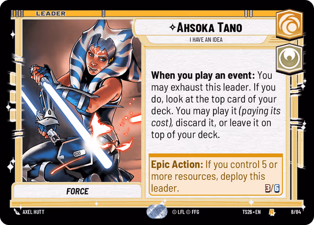 Ahsoka Tano - I Have an Idea TS26-8 Star Wars Unlimited card