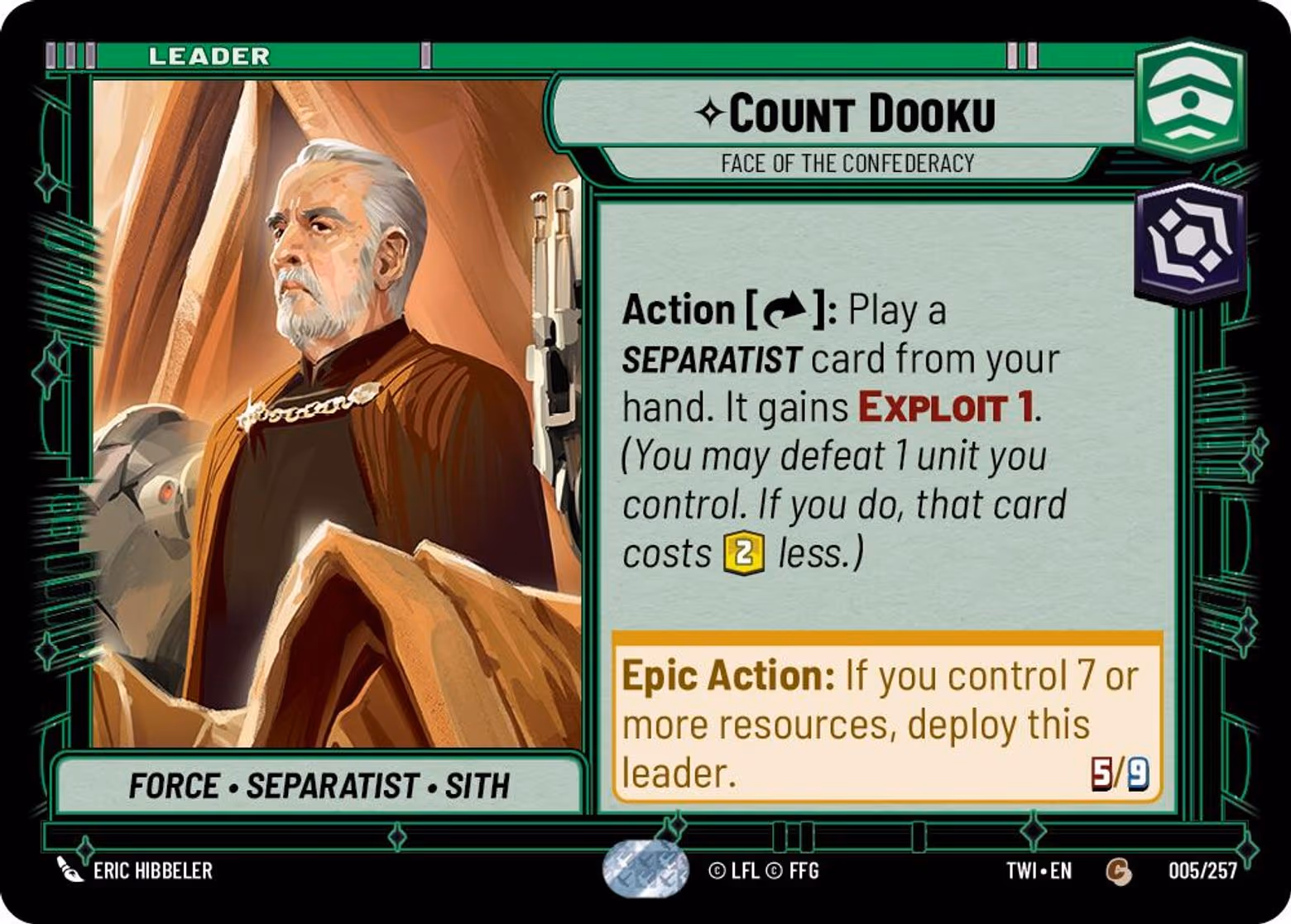 Count Dooku - Face of the Confederacy TWI-005 Star Wars Unlimited card