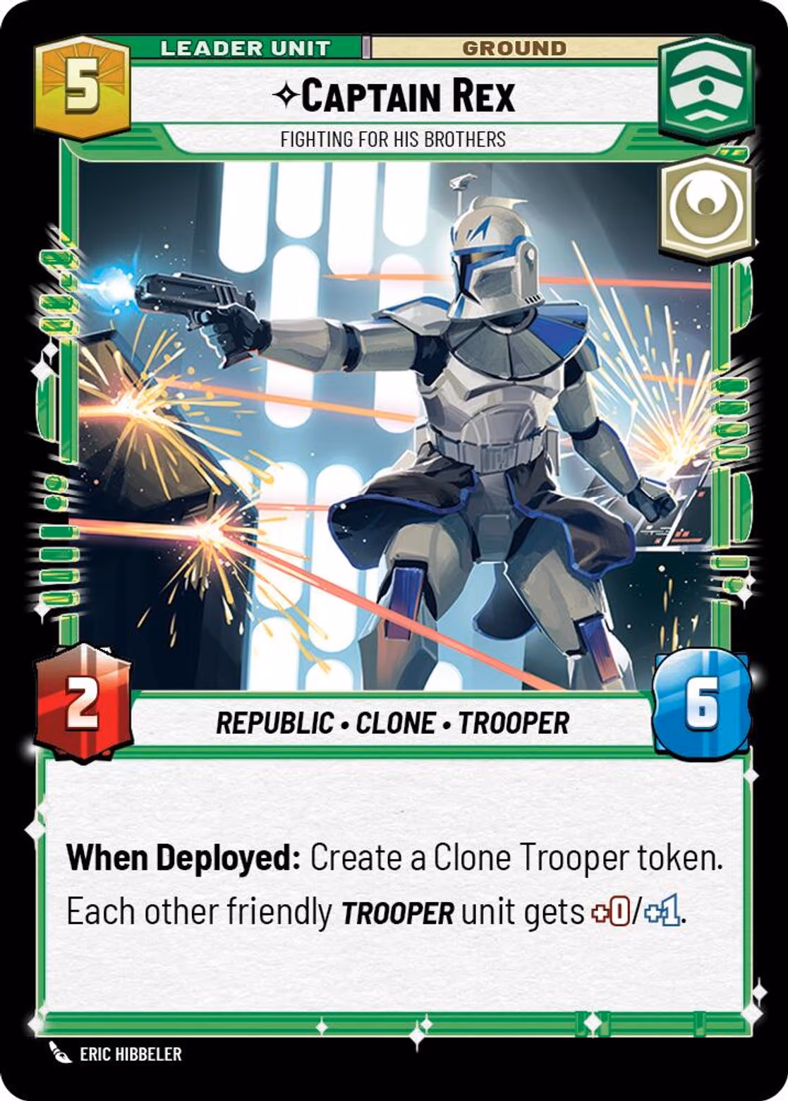 Captain Rex - Fighting For His Brothers TWI-007 Star Wars Unlimited card (back face)