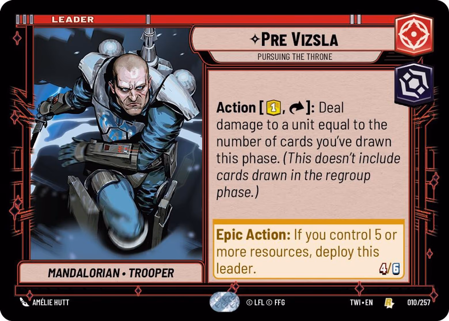Pre Vizsla - Pursuing the Throne TWI-010 Star Wars Unlimited card