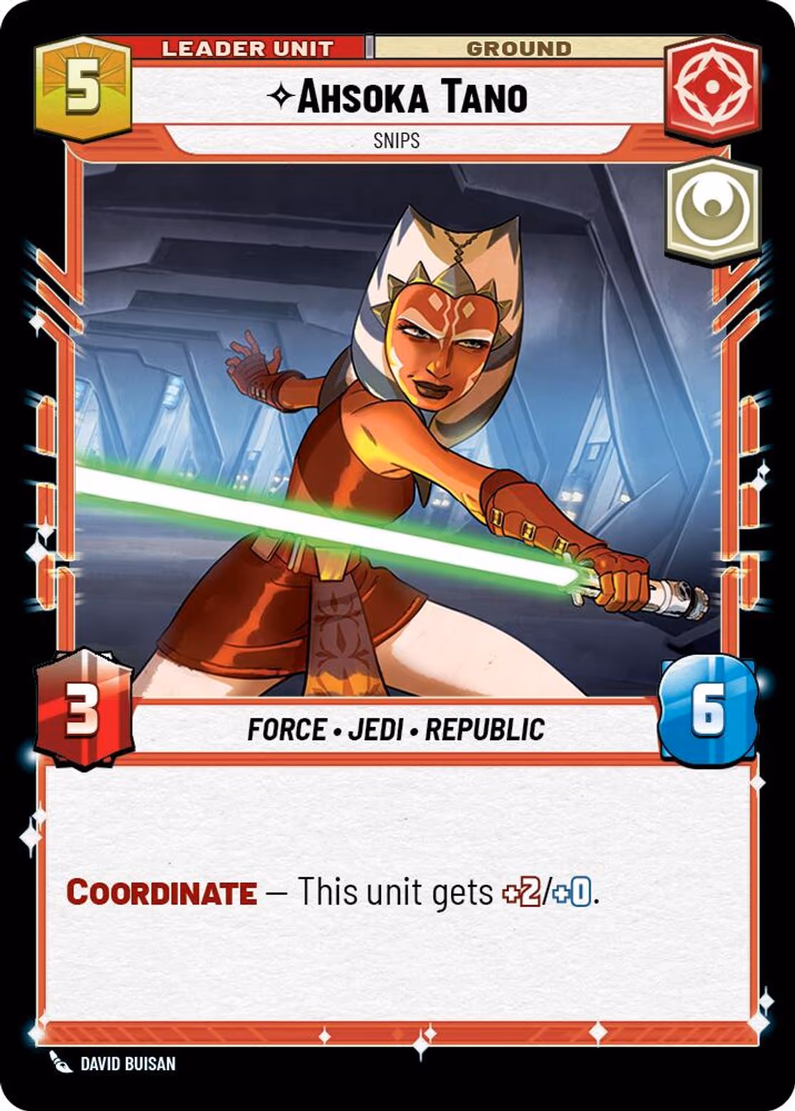 Ahsoka Tano - Snips TWI-011 Star Wars Unlimited card (back face)