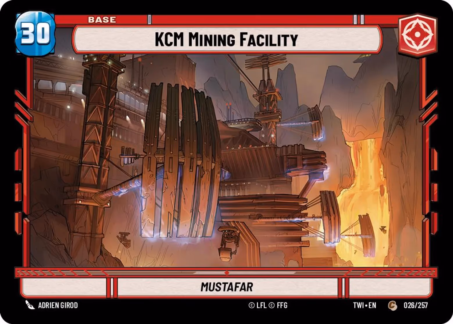 KCM Mining Facility - Mustafar TWI-026 Star Wars Unlimited card