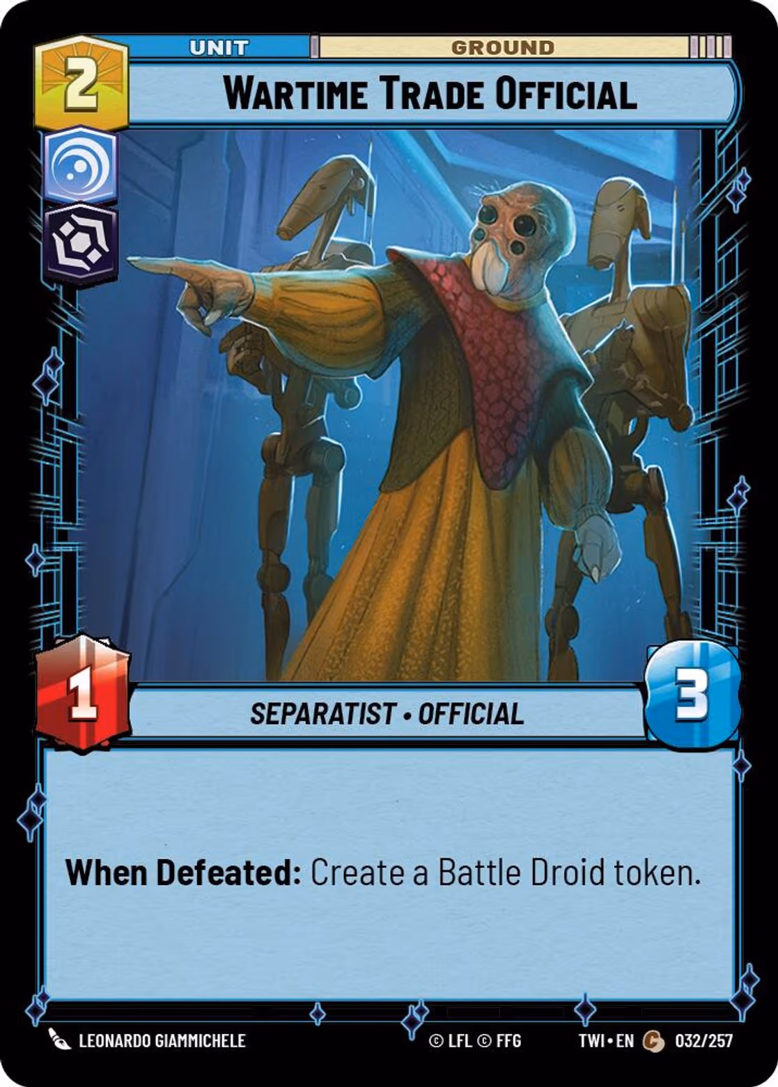 Wartime Trade Official TWI-032 Star Wars Unlimited card