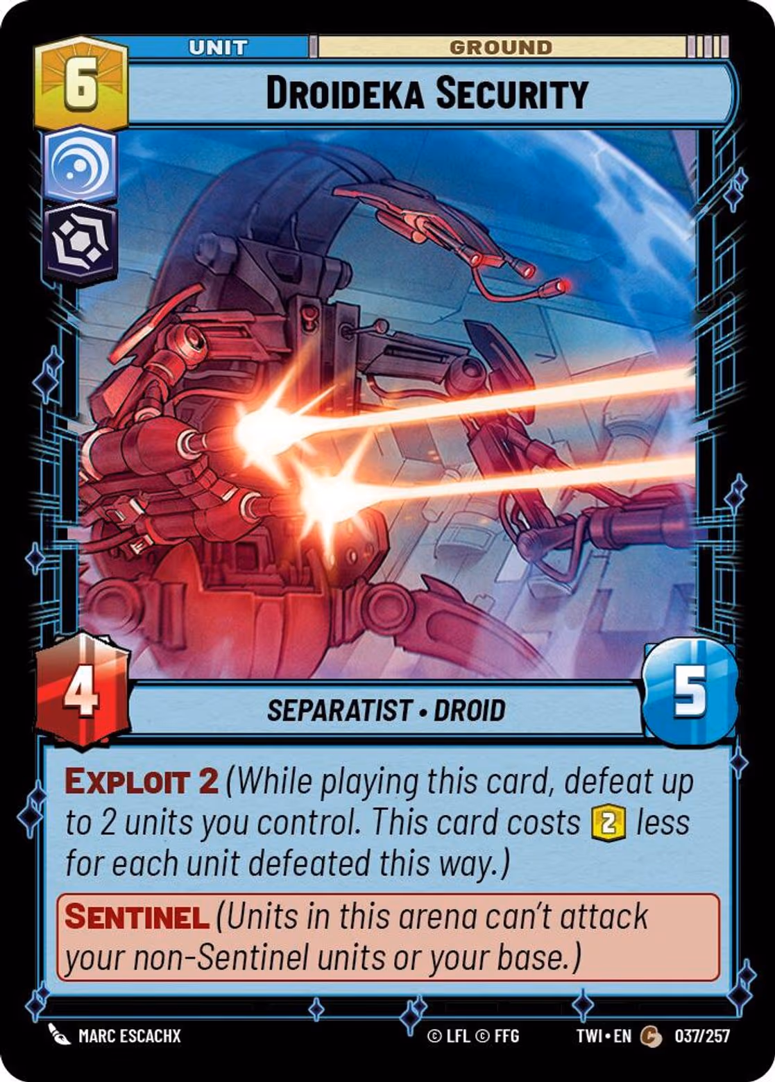 Droideka Security TWI-037 Star Wars Unlimited card