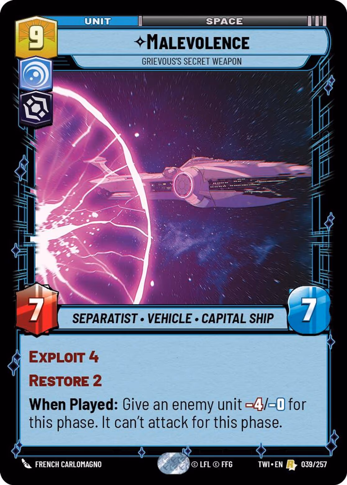 Malevolence - Grievous's Secret Weapon TWI-039 Star Wars Unlimited card