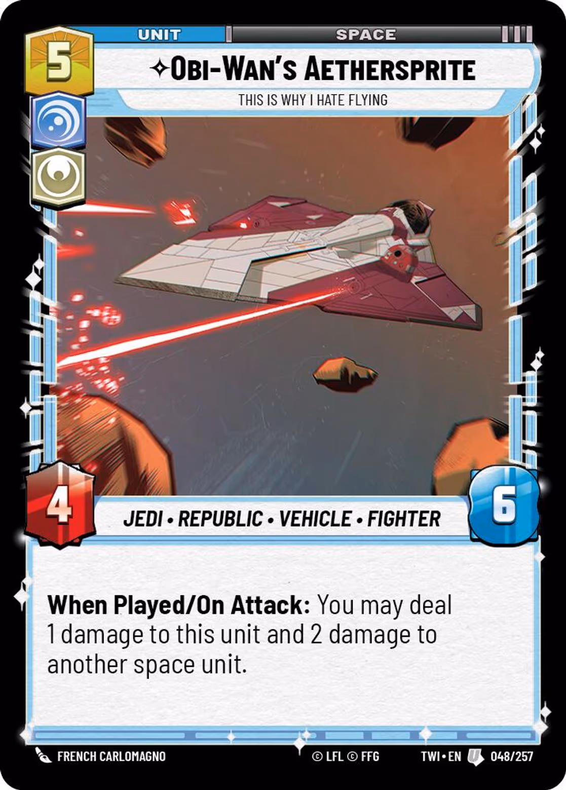 Obi-Wan's Aethersprite - This is Why I Hate Flying TWI-048 Star Wars Unlimited card