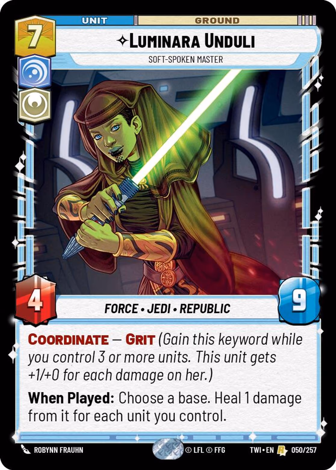 Luminara Unduli - Soft-Spoken Master TWI-050 Star Wars Unlimited card