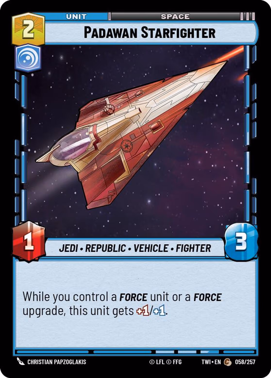 Padawan Starfighter TWI-058 Star Wars Unlimited card