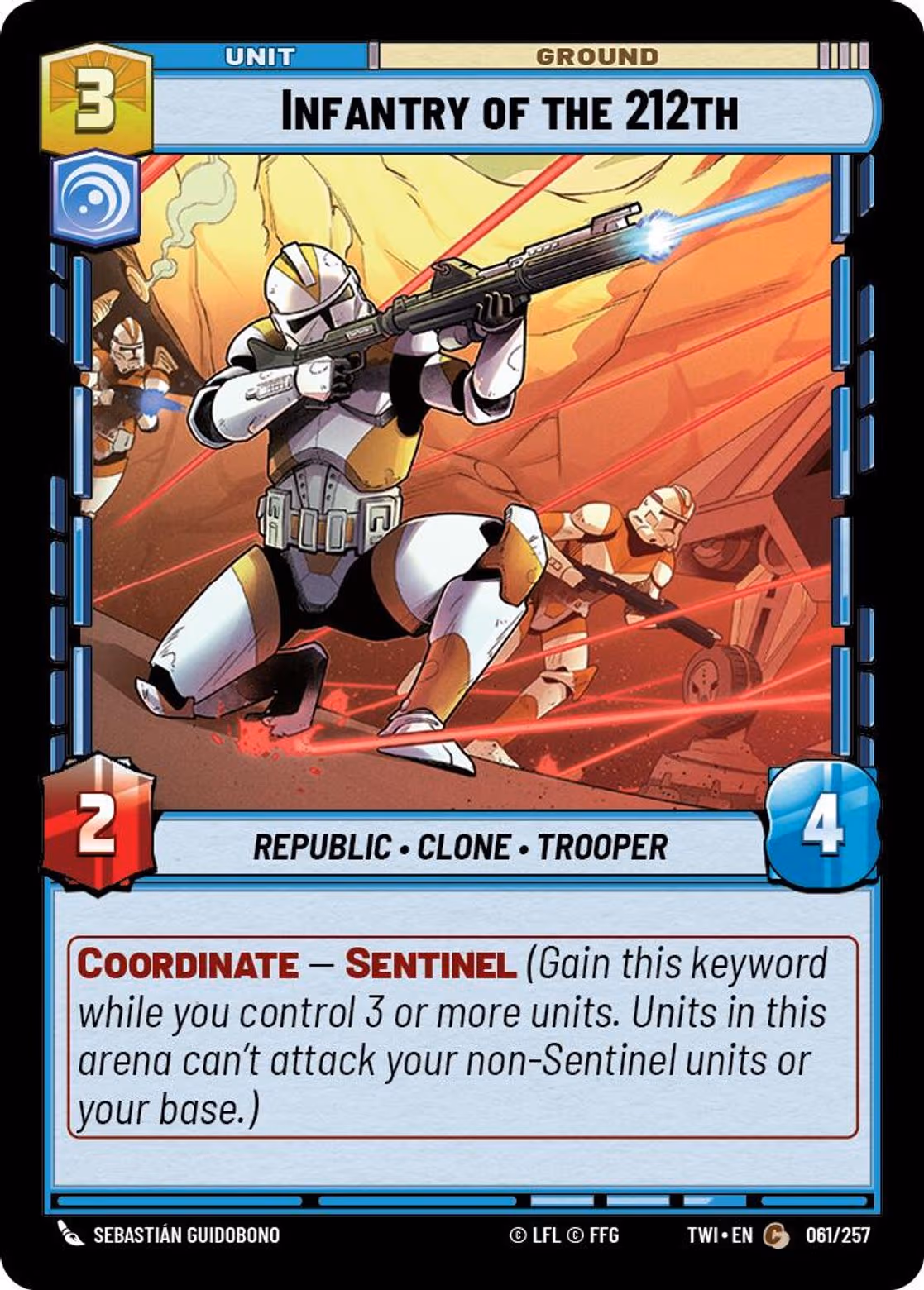 Infantry of the 212th TWI-061 Star Wars Unlimited card