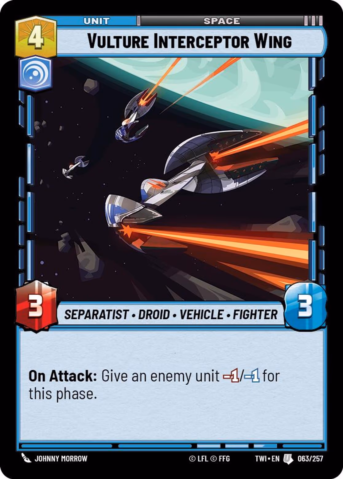 Vulture Interceptor Wing TWI-063 Star Wars Unlimited card