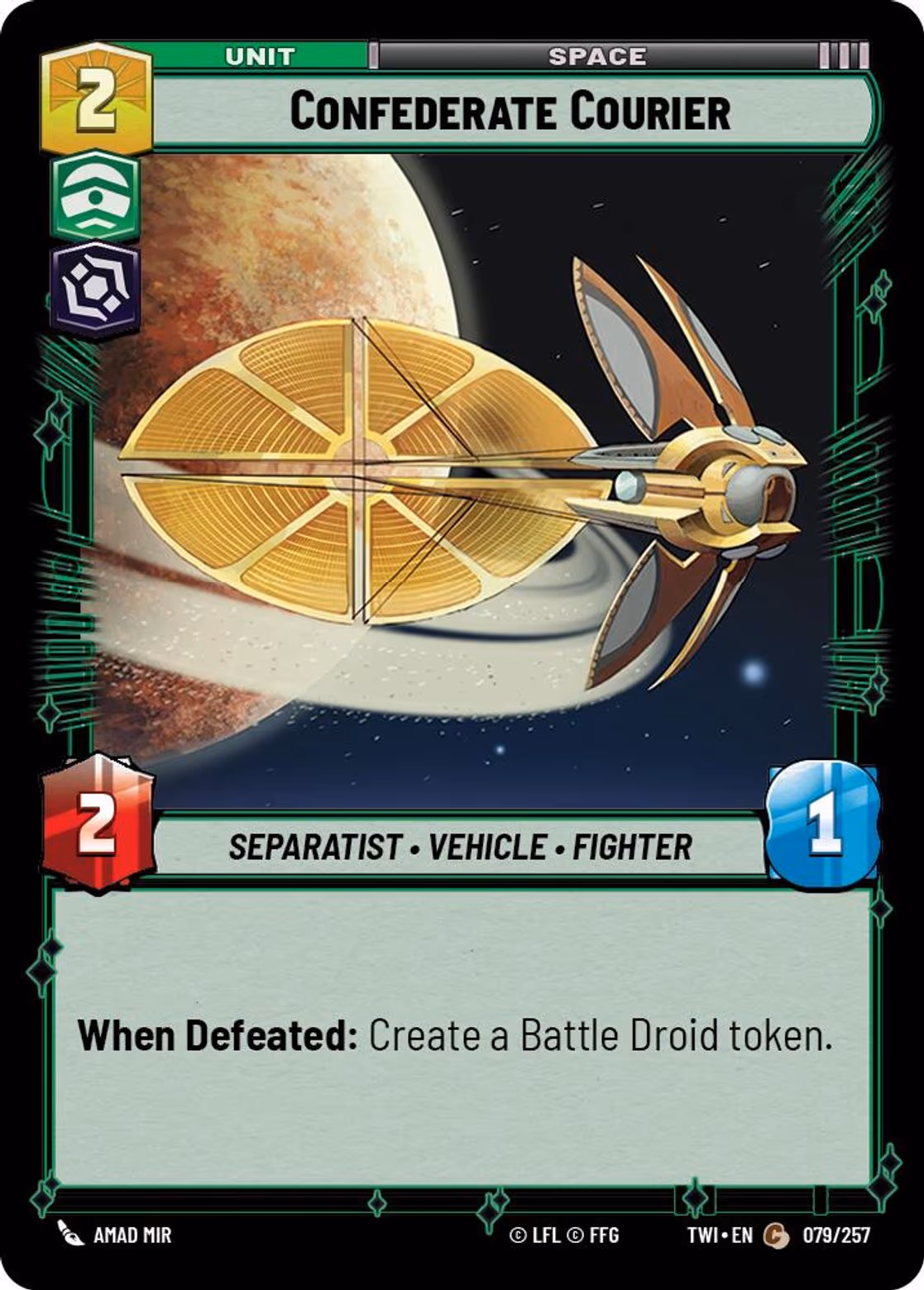 Confederate Courier TWI-079 Star Wars Unlimited card