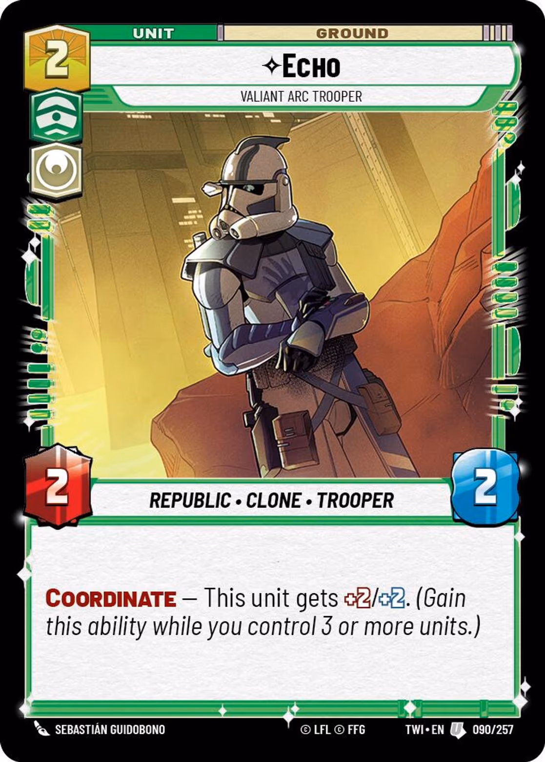 Echo - Valiant ARC Trooper TWI-090 Star Wars Unlimited card