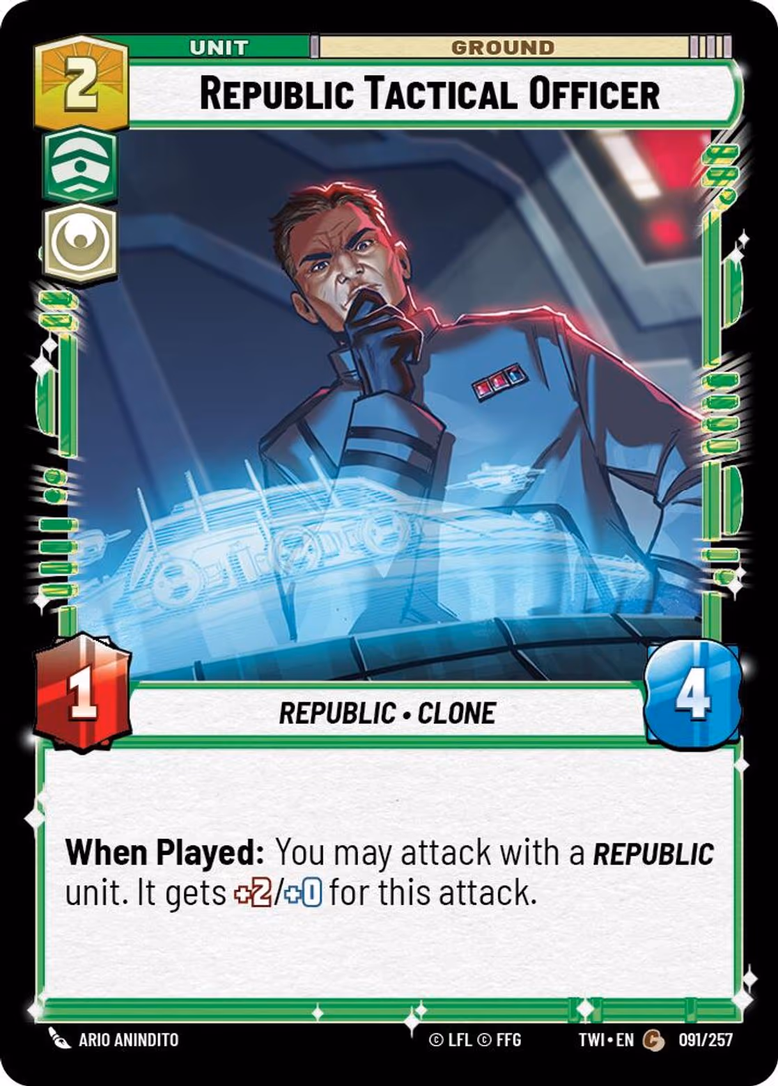 Republic Tactical Officer TWI-091 Star Wars Unlimited card
