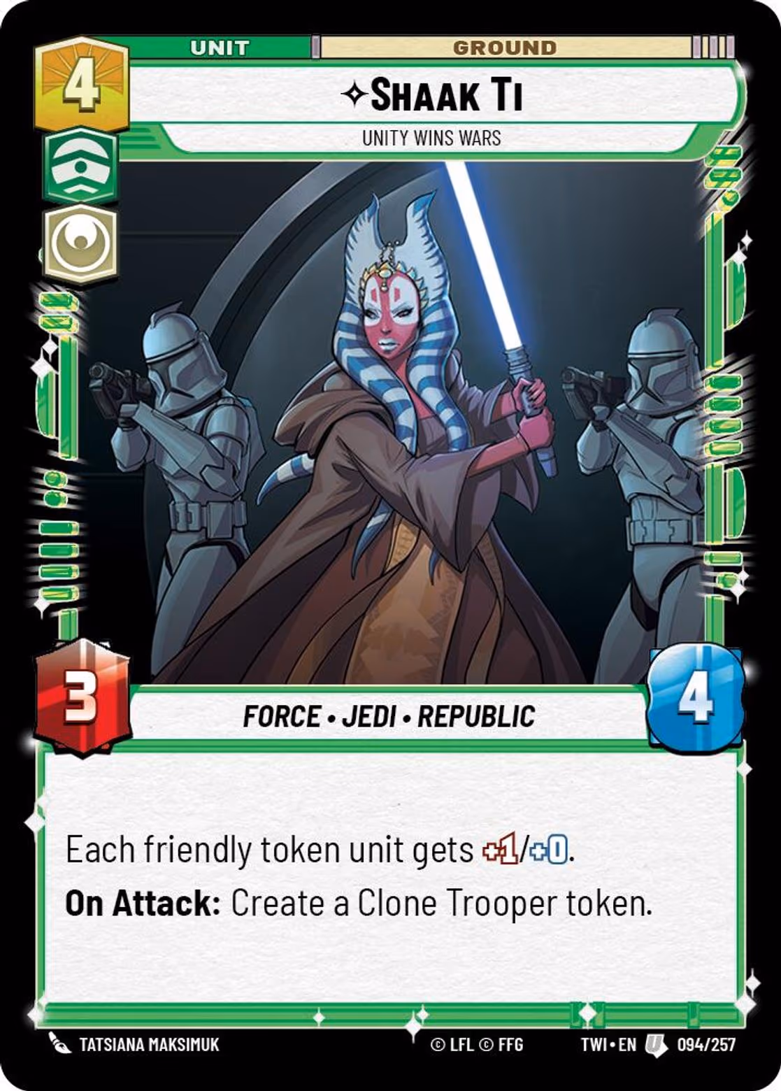 Shaak Ti - Unity Wins Wars TWI-094 Star Wars Unlimited card