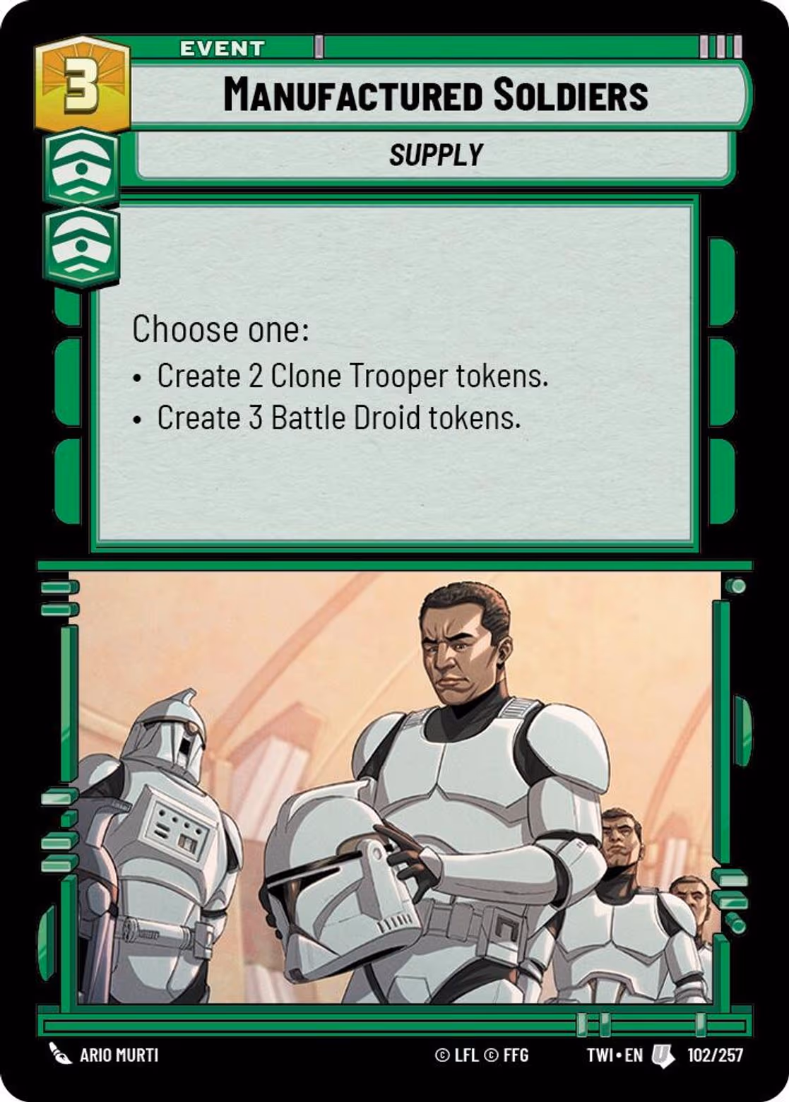 Manufactured Soldiers TWI-102 Star Wars Unlimited card