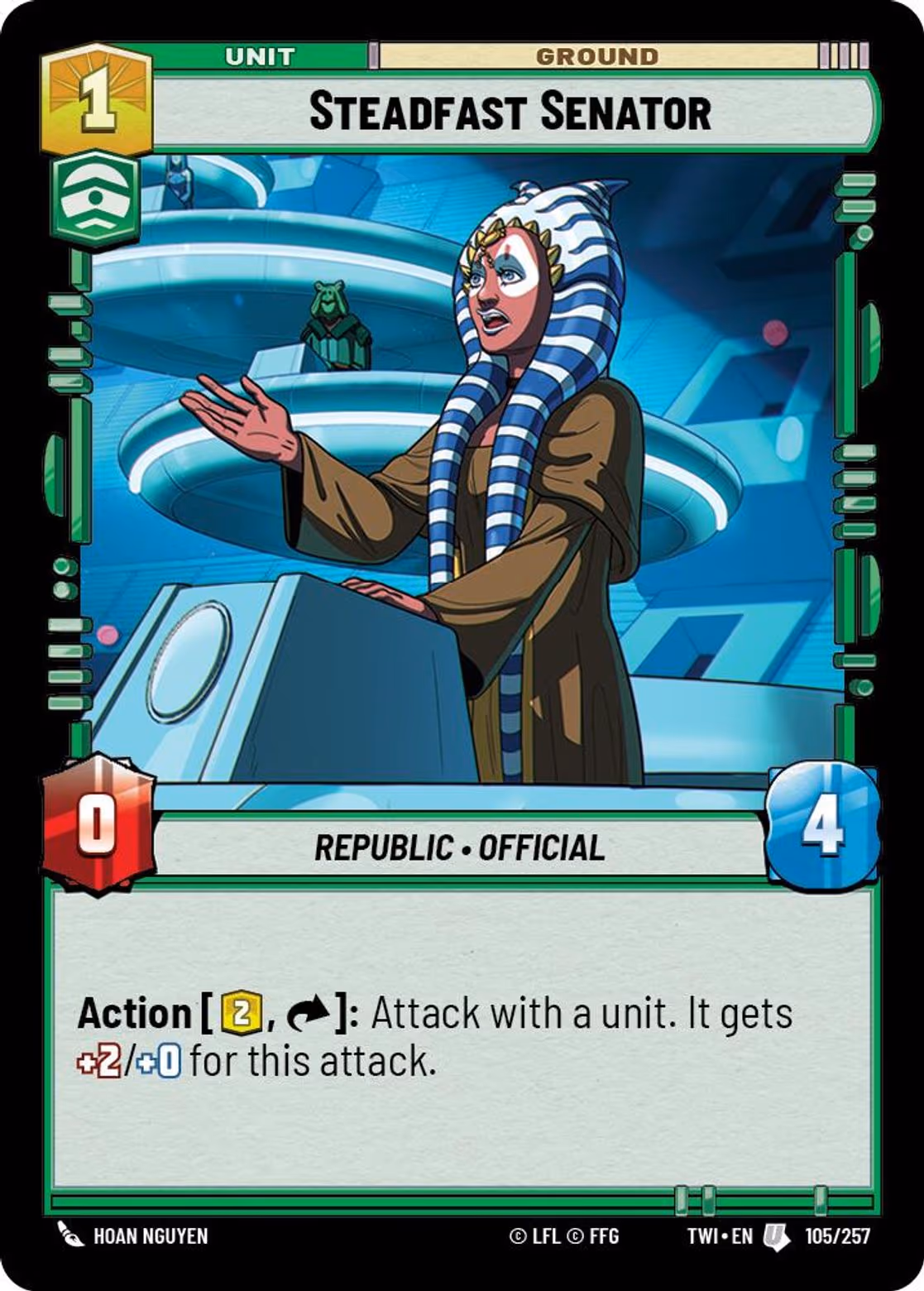 Steadfast Senator TWI-105 Star Wars Unlimited card