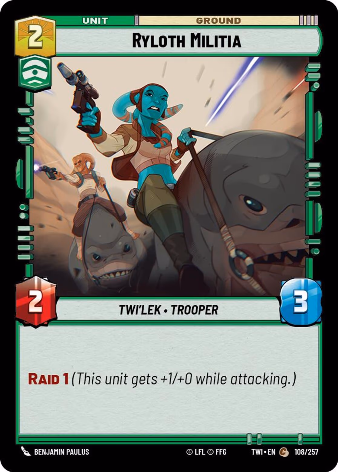 Ryloth Militia TWI-108 Star Wars Unlimited card