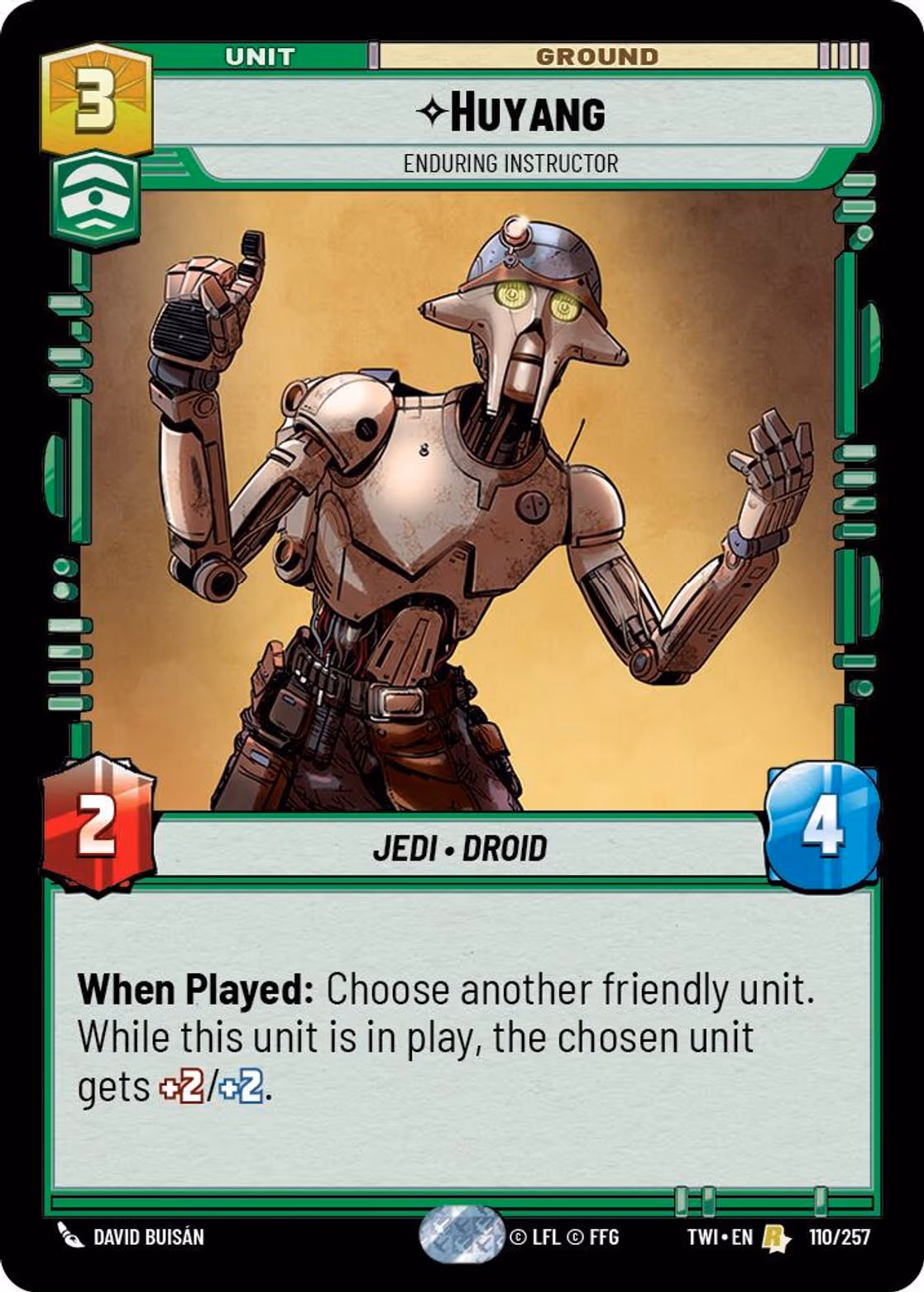 Huyang - Enduring Instructor TWI-110 Star Wars Unlimited card