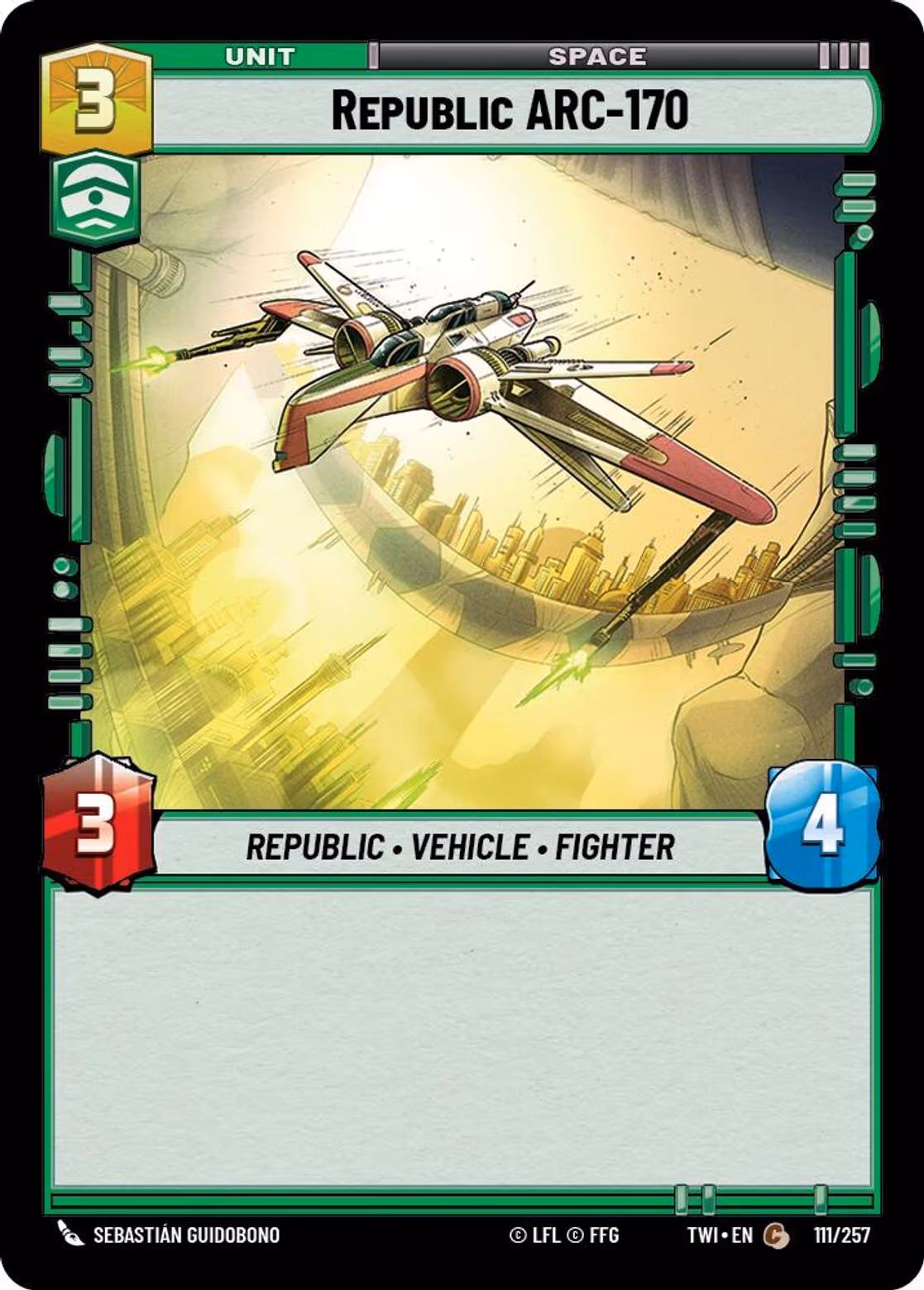 Republic ARC-170 TWI-111 Star Wars Unlimited card