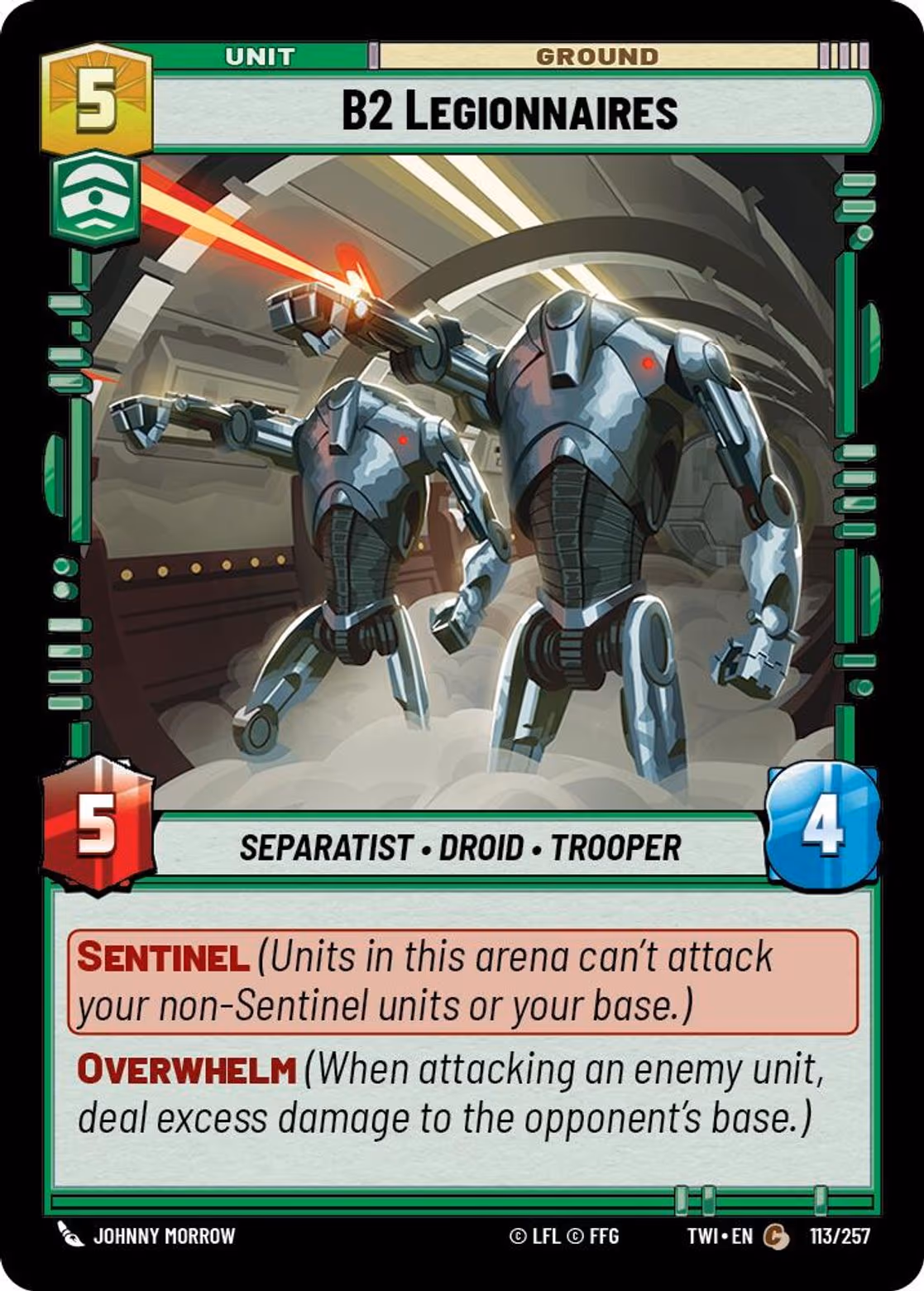 B2 Legionnaires TWI-113 Star Wars Unlimited card