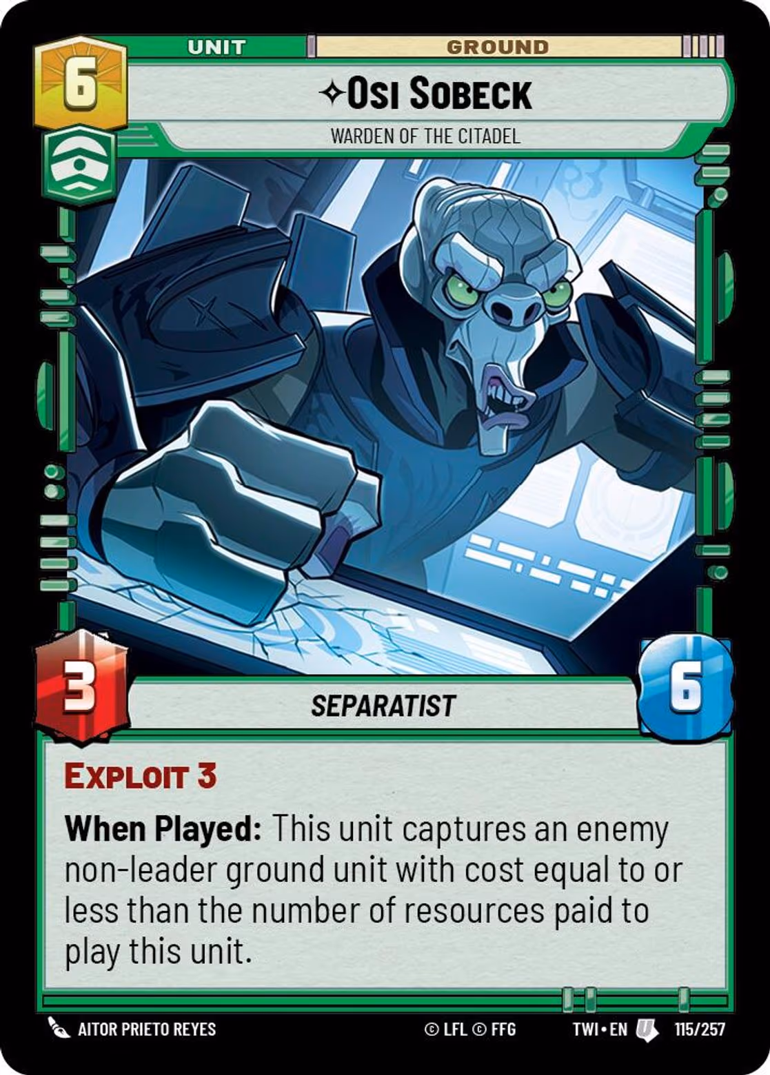 Osi Sobeck - Warden of the Citadel TWI-115 Star Wars Unlimited card