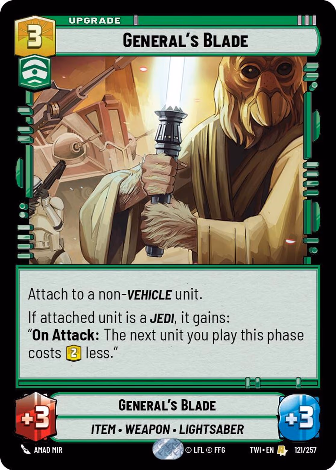 General's Blade TWI-121 Star Wars Unlimited card