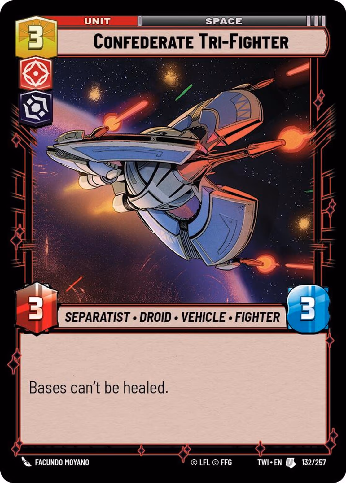 Confederate Tri-Fighter TWI-132 Star Wars Unlimited card