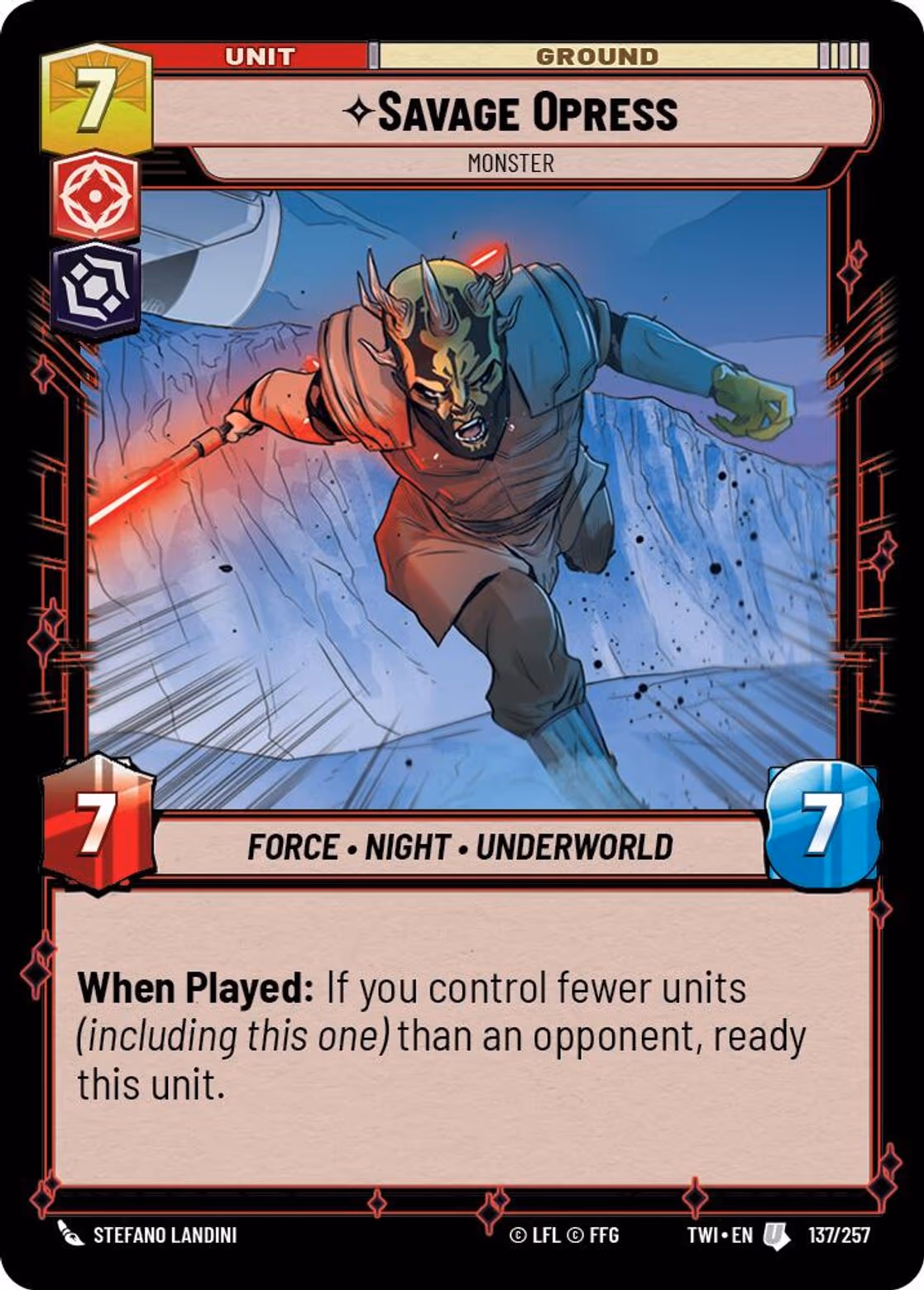 Savage Opress - Monster TWI-137 Star Wars Unlimited card