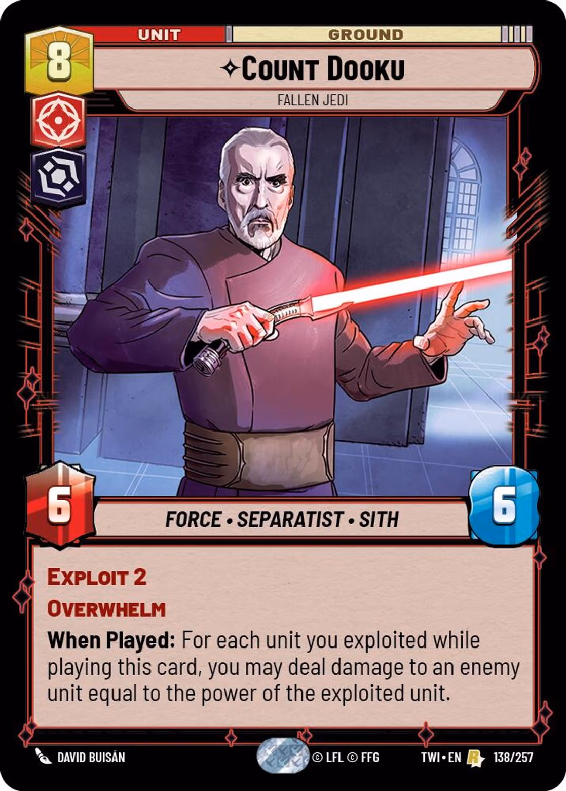 Count Dooku - Fallen Jedi TWI-138 Star Wars Unlimited card