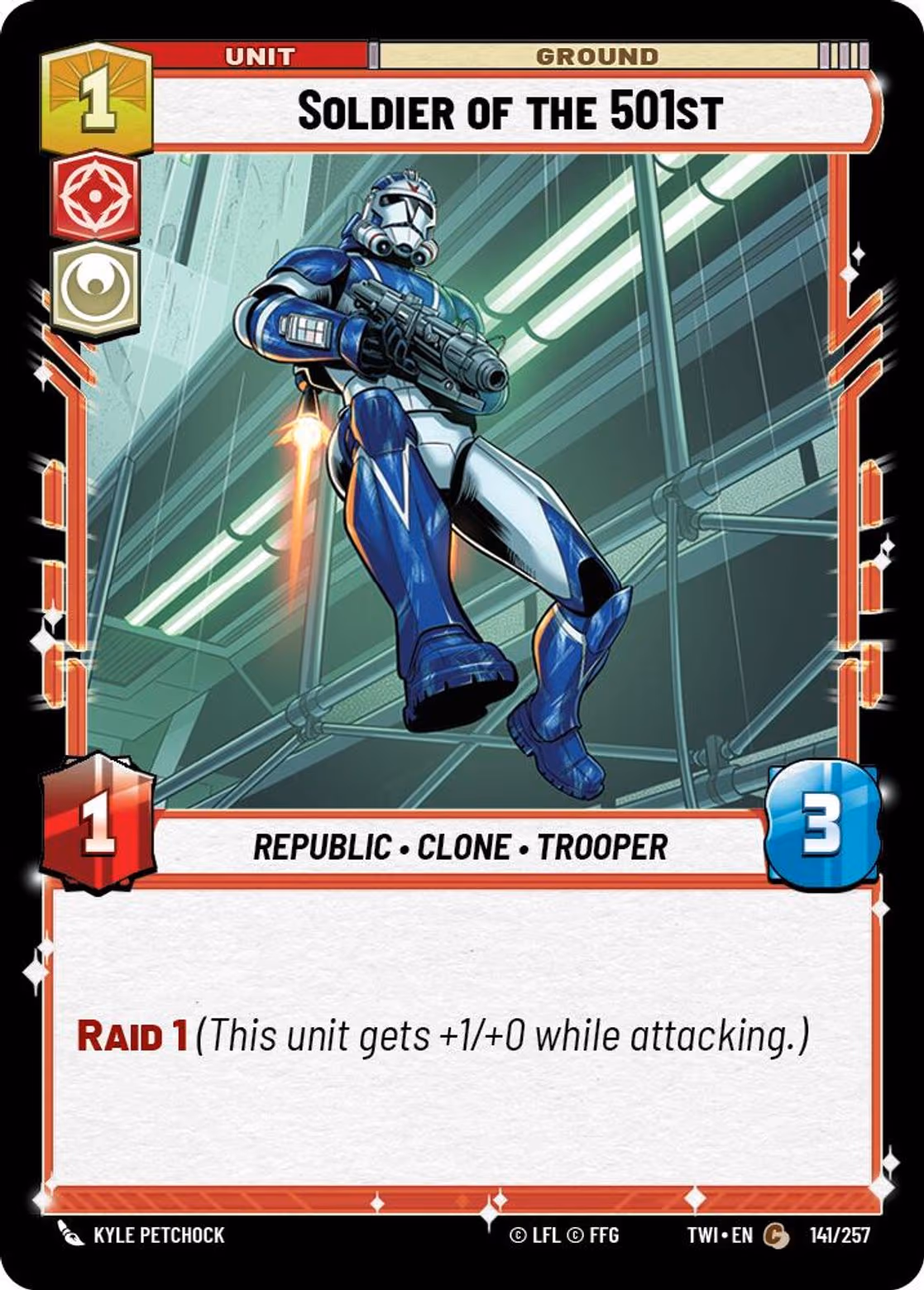 Soldier of the 501st TWI-141 Star Wars Unlimited card
