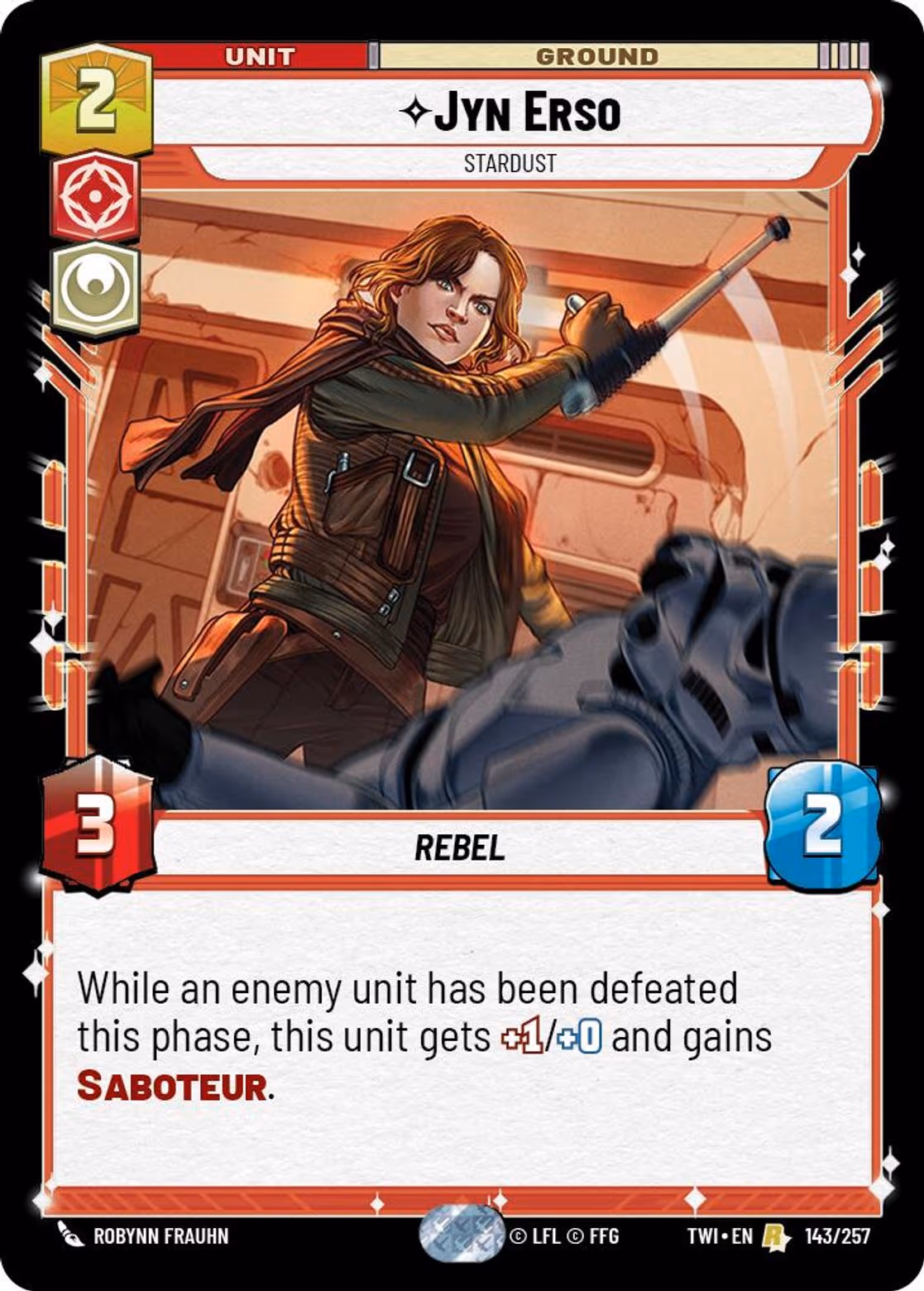 Jyn Erso - Stardust TWI-143 Star Wars Unlimited card