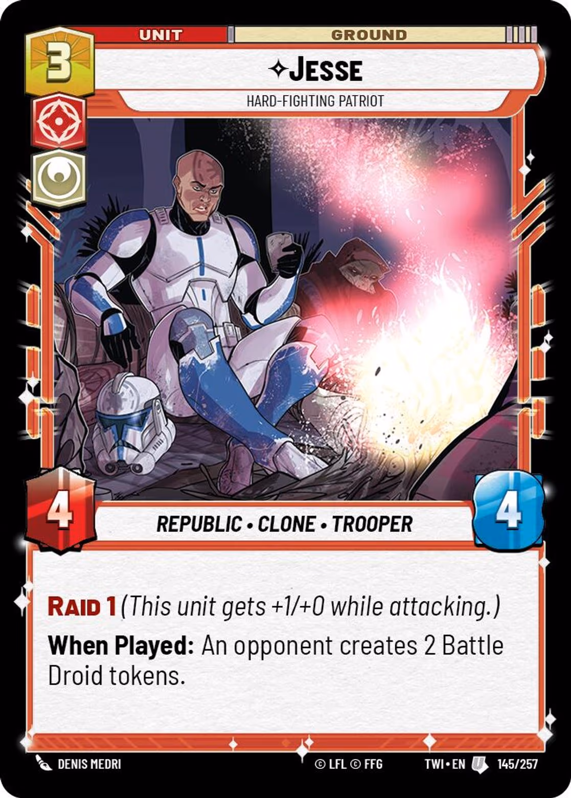Jesse - Hard-Fighting Patriot TWI-145 Star Wars Unlimited card