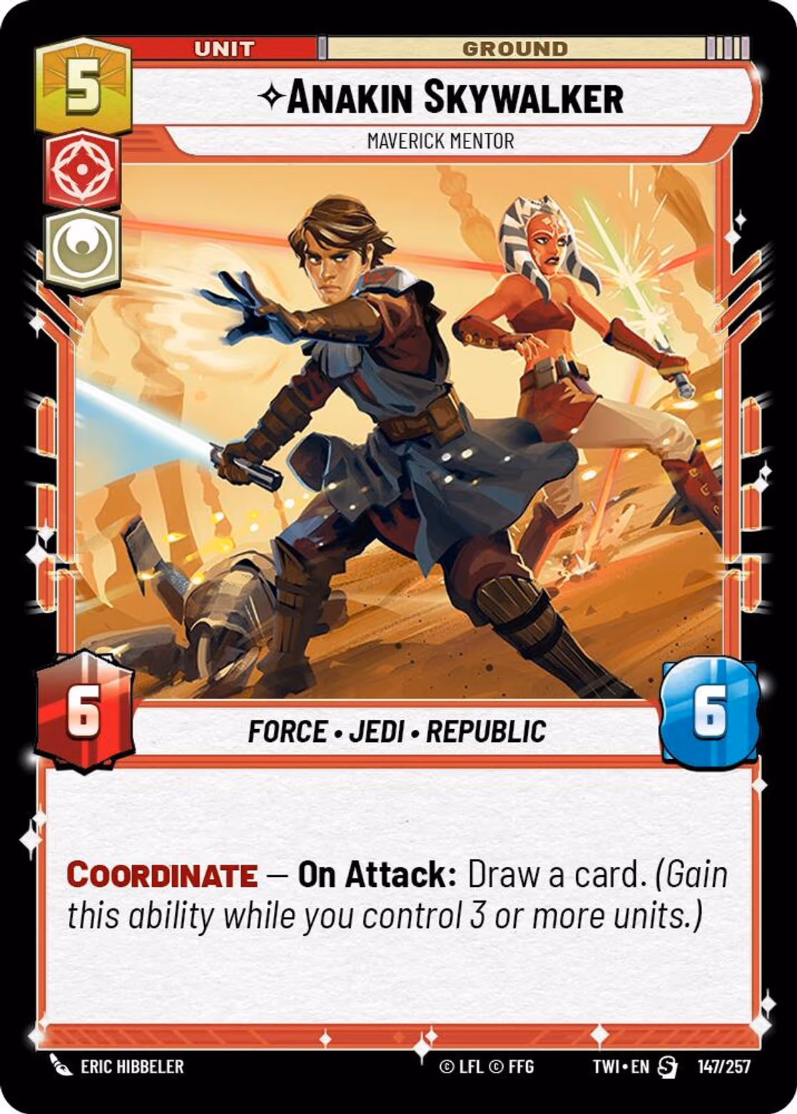 Anakin Skywalker - Maverick Mentor TWI-147 Star Wars Unlimited card