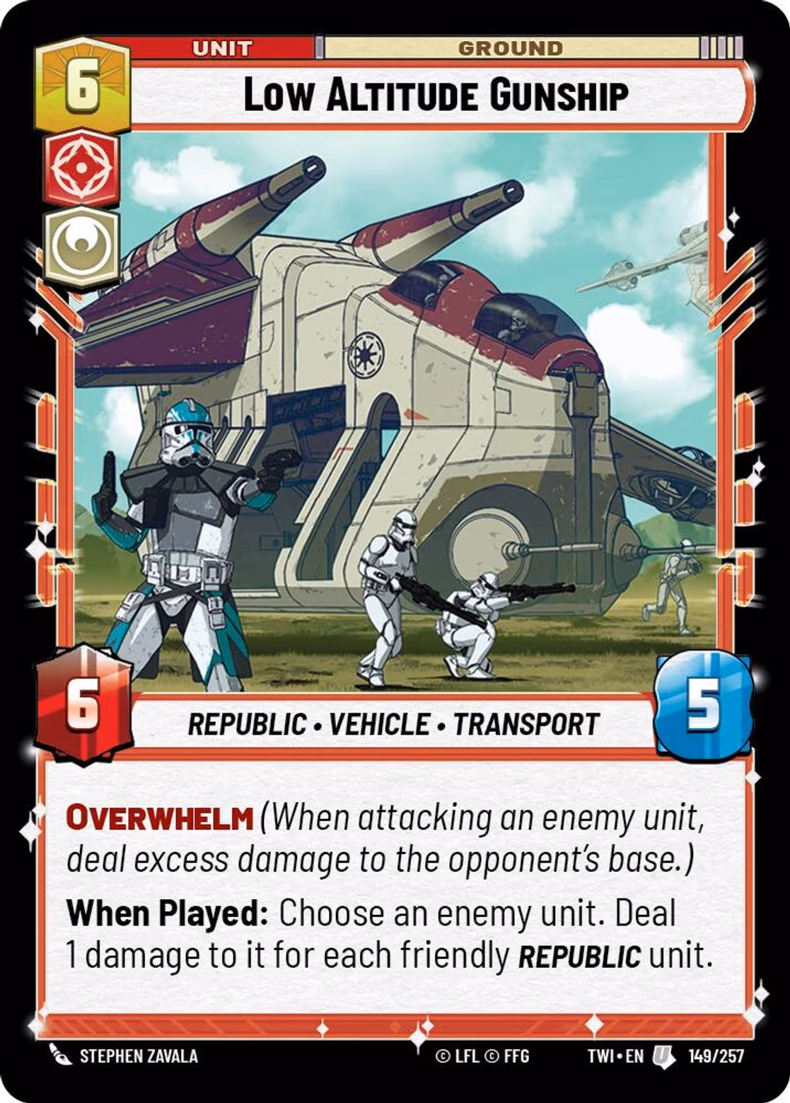 Low Altitude Gunship TWI-149 Star Wars Unlimited card