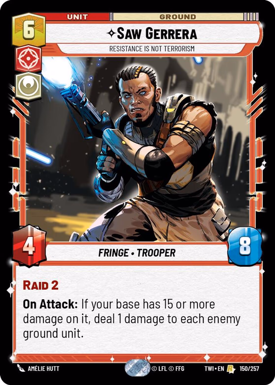 Saw Gerrera - Resistance is Not Terrorism TWI-150 Star Wars Unlimited card