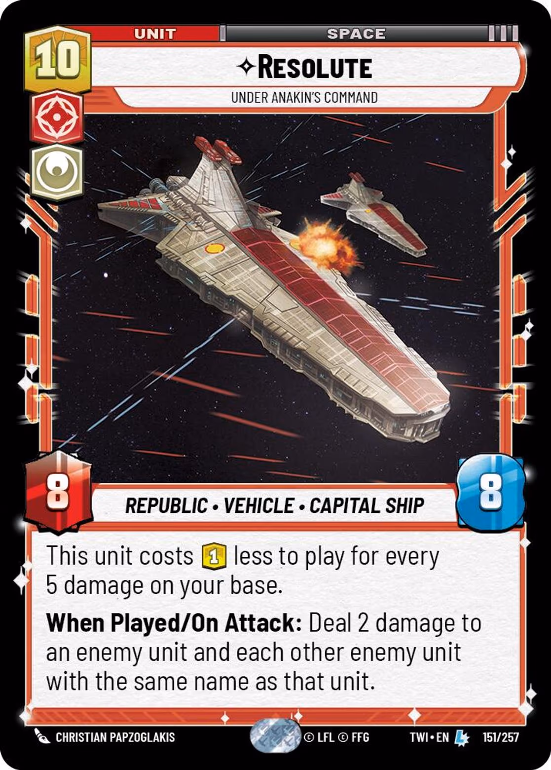 Resolute - Under Anakin's Command TWI-151 Star Wars Unlimited card