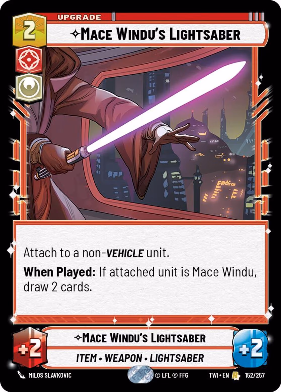 Mace Windu's Lightsaber TWI-152 Star Wars Unlimited card