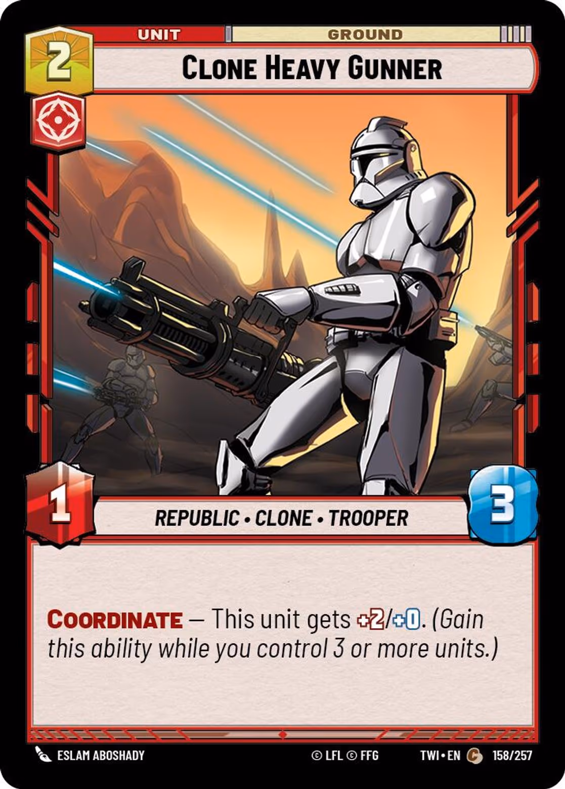Clone Heavy Gunner TWI-158 Star Wars Unlimited card