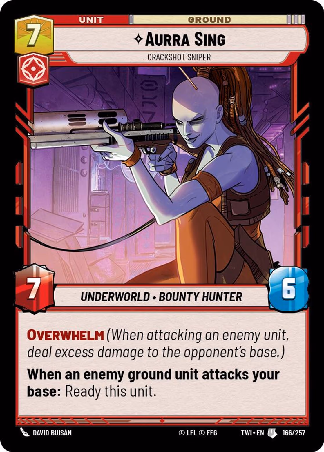 Aurra Sing - Crackshot Sniper TWI-166 Star Wars Unlimited card