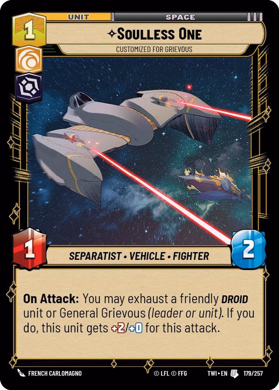Soulless One - Customized for Grievous TWI-179 Star Wars Unlimited card
