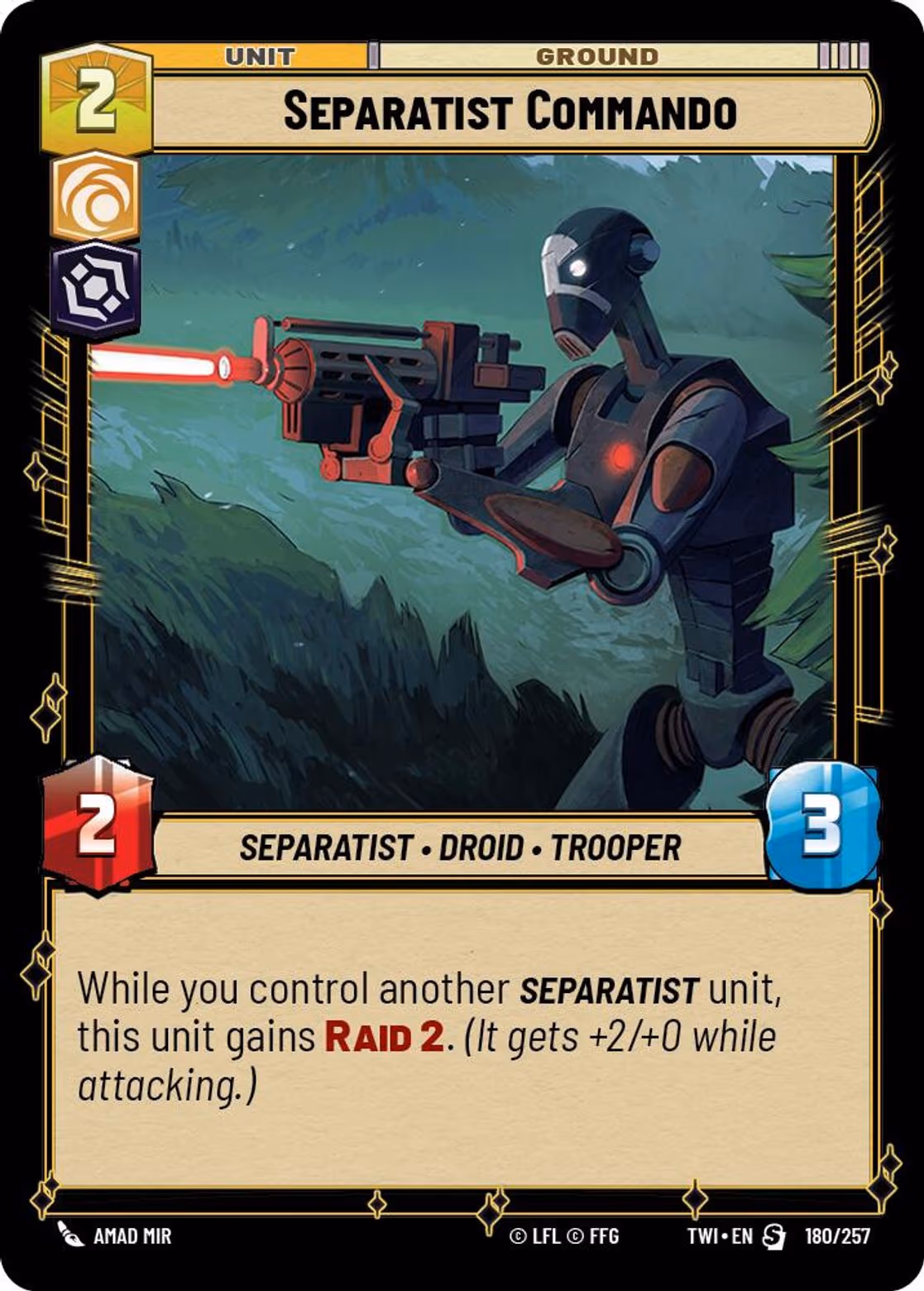 Separatist Commando TWI-180 Star Wars Unlimited card