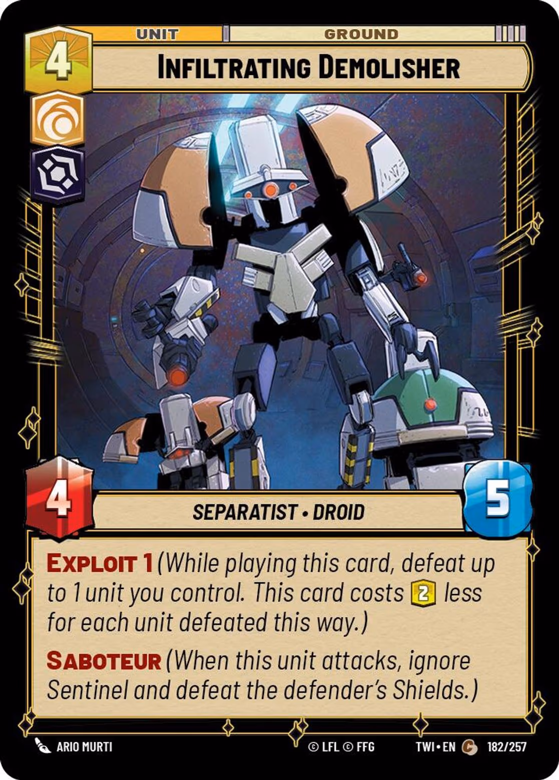Infiltrating Demolisher TWI-182 Star Wars Unlimited card