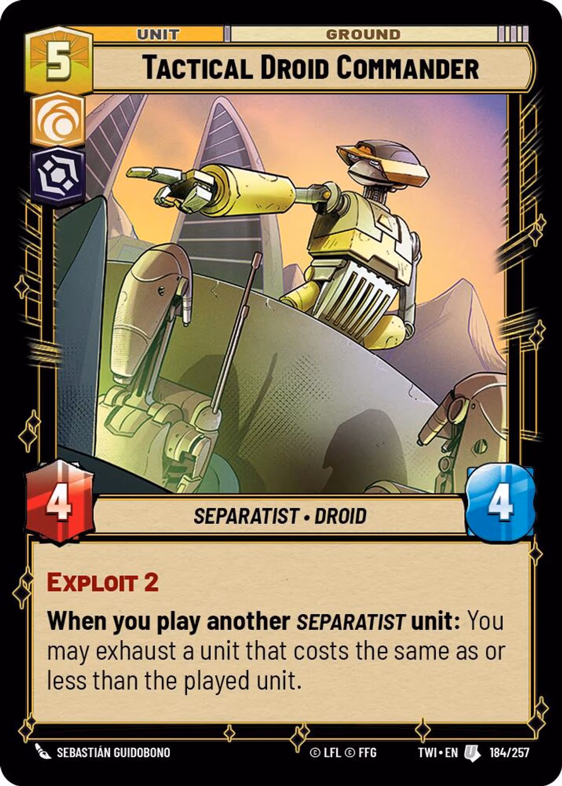 Tactical Droid Commander TWI-184 Star Wars Unlimited card
