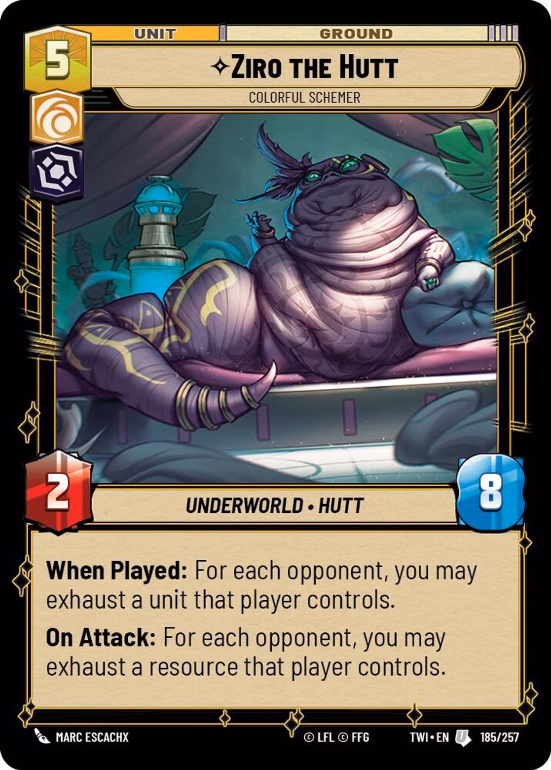 Ziro the Hutt - Colorful Schemer TWI-185 Star Wars Unlimited card