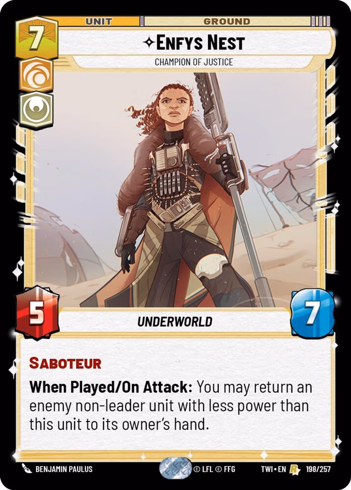 Enfys Nest - Champion of Justice TWI-198 Star Wars Unlimited card