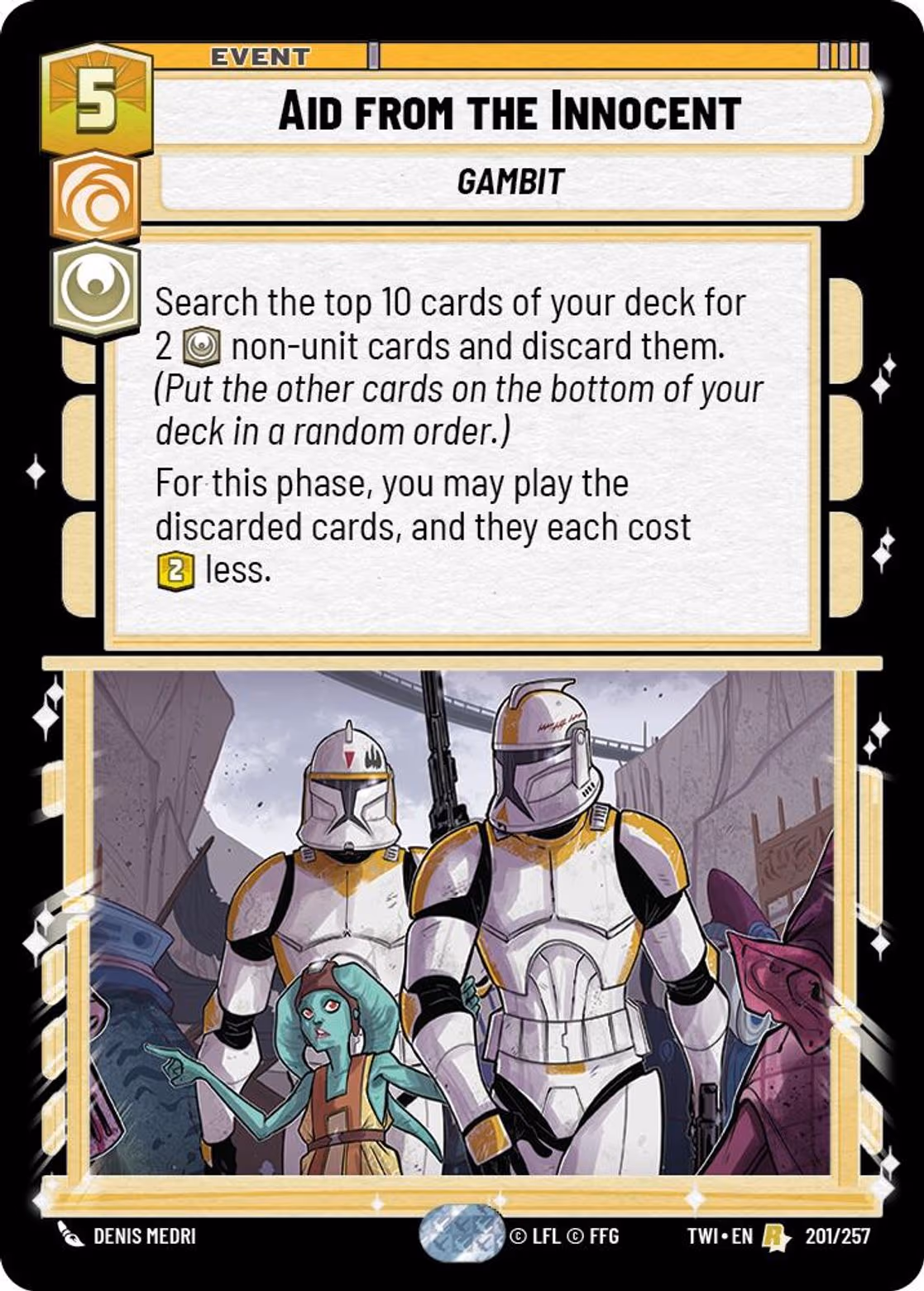 Aid from the Innocent TWI-201 Star Wars Unlimited card