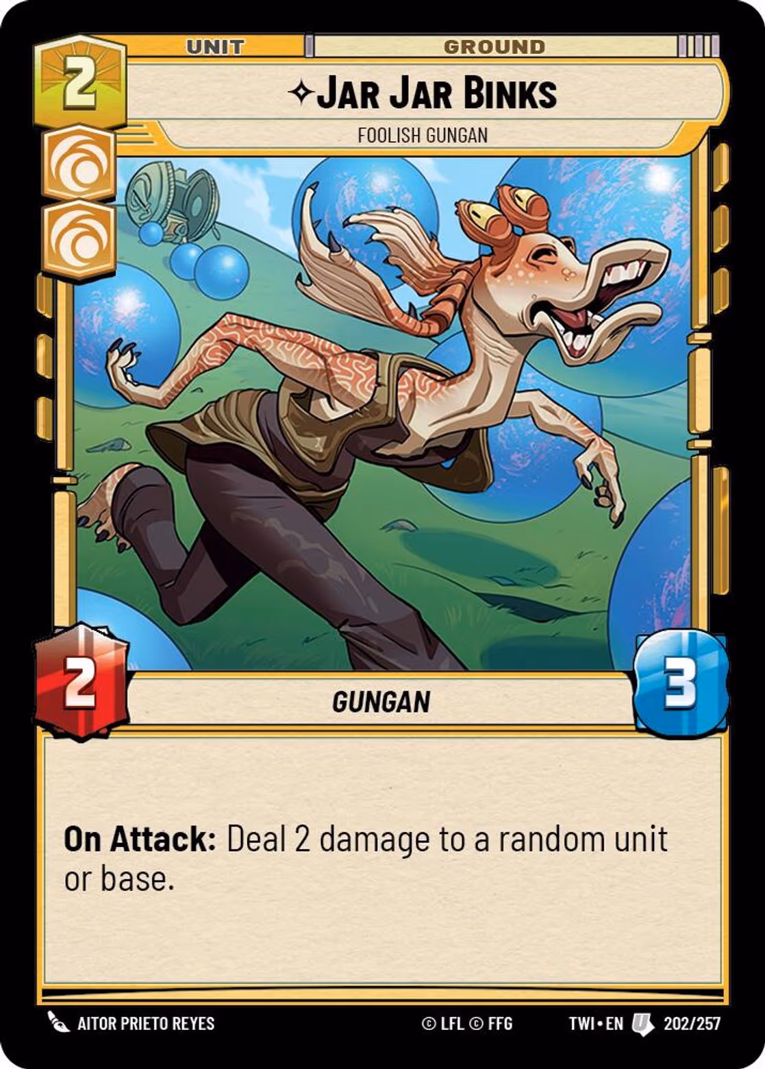 Jar Jar Binks - Foolish Gungan TWI-202 Star Wars Unlimited card