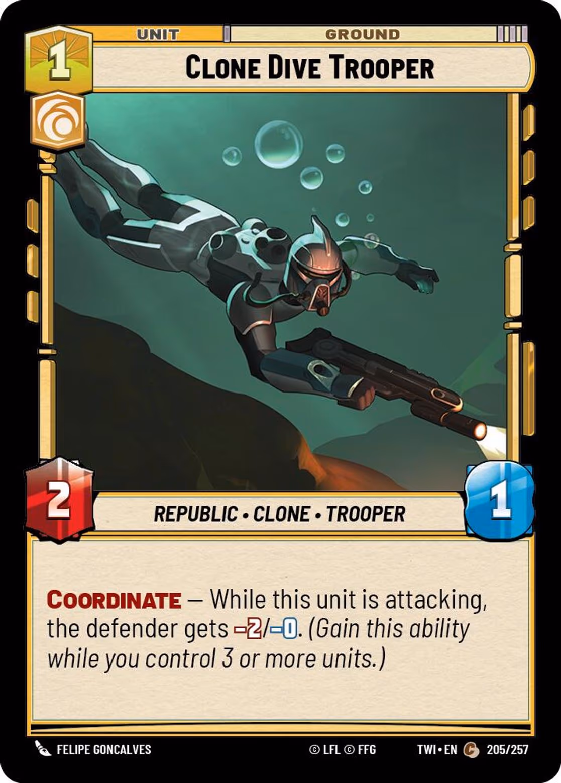 Clone Dive Trooper TWI-205 Star Wars Unlimited card