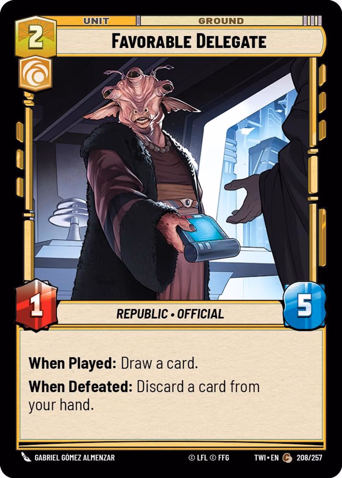 Favorable Delegate TWI-208 Star Wars Unlimited card