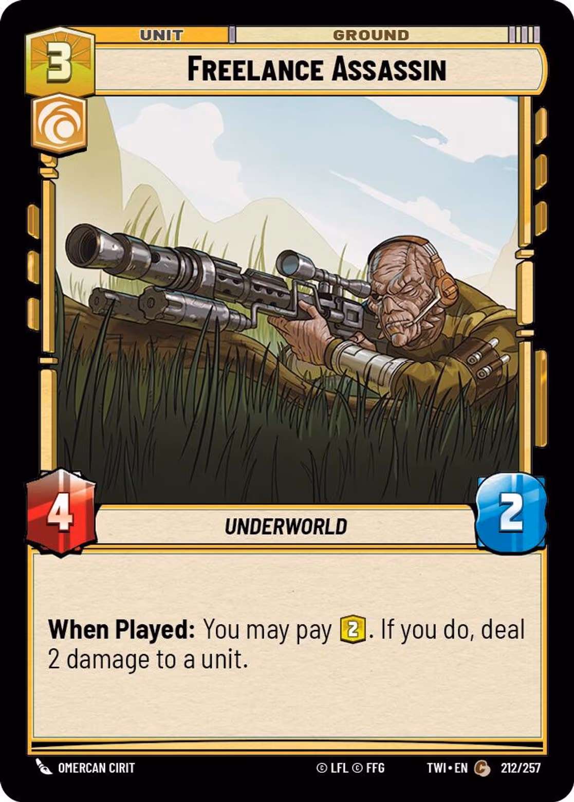 Freelance Assassin TWI-212 Star Wars Unlimited card